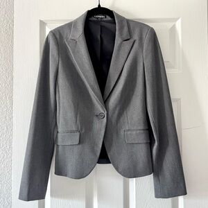 Express Women's Light Gray Suit Jacket
